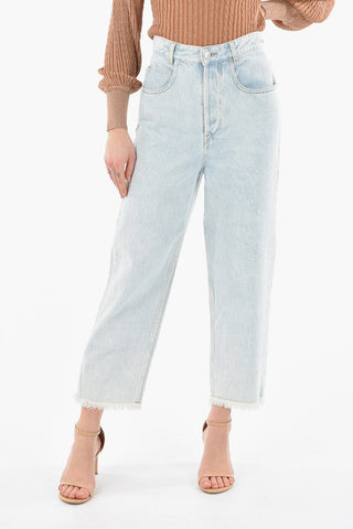 ETOILE Light-washed LALISKASR Jeans with Fringed Hems