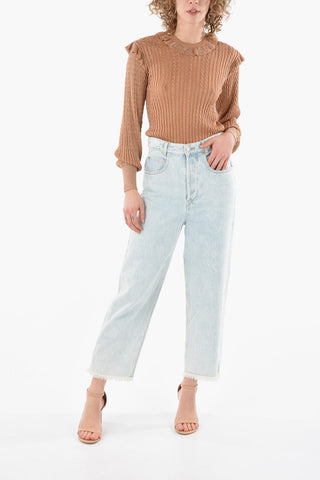 ETOILE Light-washed LALISKASR Jeans with Fringed Hems