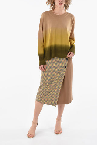 Shaded Effect Hem Crew-Neck Sweater