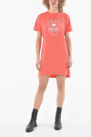 T-shirt Dress with TIGER Logo Print