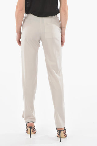 Virgin Wool OLIVIA Pants With Ankle Tie
