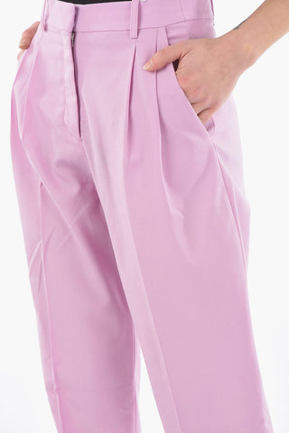 Double-pleated Hidden Closure Chinos Pants