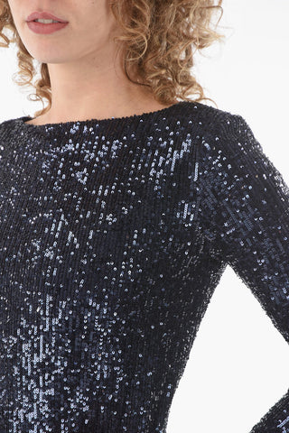 Minidress in Paillettes a Maniche Lunghe