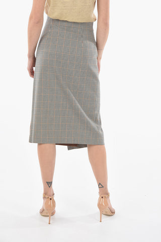 Two Tone Tartan Checked Wrap Gipsy Skirt