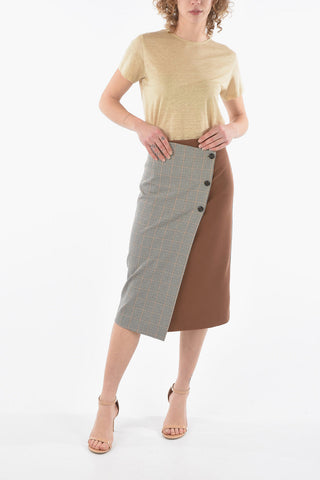 Two Tone Tartan Checked Wrap Gipsy Skirt