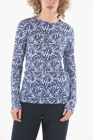 Tropical Leaf Printed Long Sleeves T-shirt