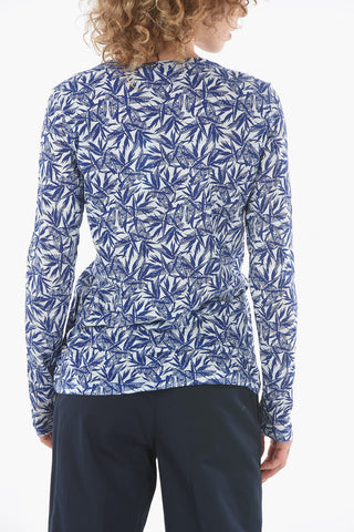Tropical Leaf Printed Long Sleeves T-shirt