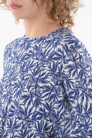 Tropical Leaf Printed Long Sleeves T-shirt
