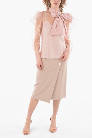 Mesh Blouse Embellished With A Ribbon