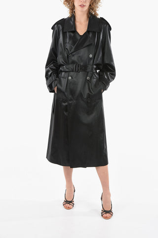 Double-breasted Coated Cotton Belted Trench