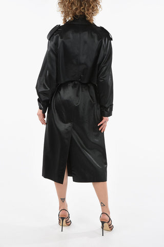 Double-breasted Coated Cotton Belted Trench