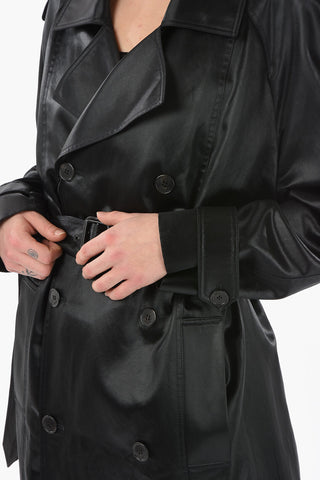 Double-breasted Coated Cotton Belted Trench