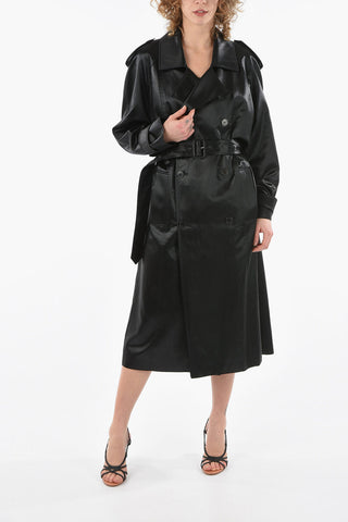 Double-breasted Coated Cotton Belted Trench