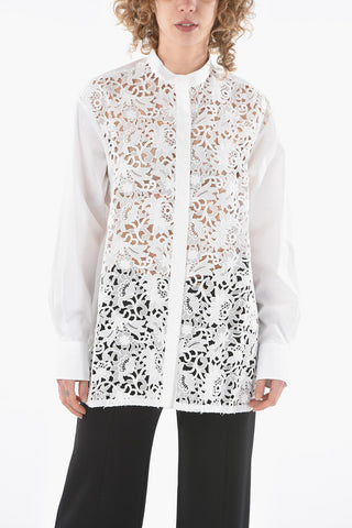 Mandarin Collar Sangallo Front Part Shirt