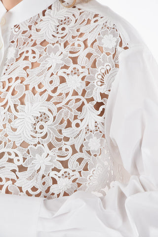 Mandarin Collar Sangallo Front Part Shirt