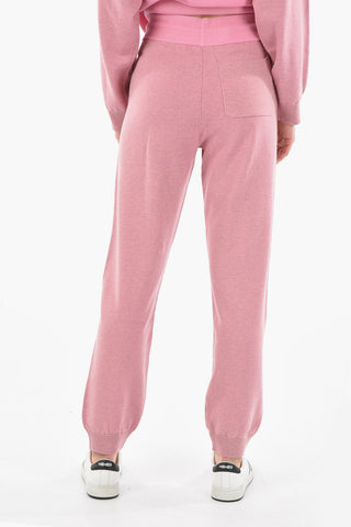 Wool-blend Joggers with Lettering Logo Embroidery