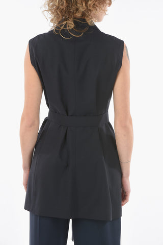 Linen Double-breasted HARMONY Vest with Belt