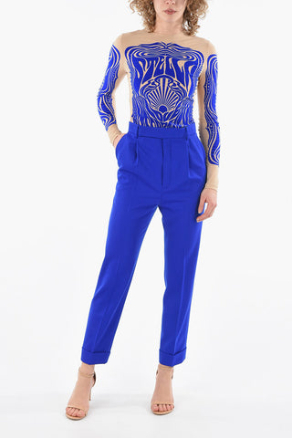 Pantaloni Chino a Vita Alta ad 1 Pince