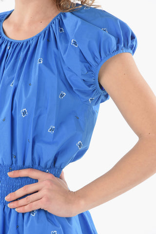 Flared Dress in BANDANA Print with Waist Drawstring