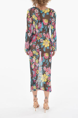 Long-sleeved Floral Patterend Maxi Dress