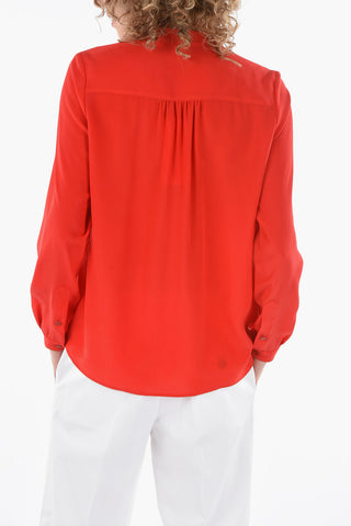 Mandarin Collar Silk Saharan Shirt