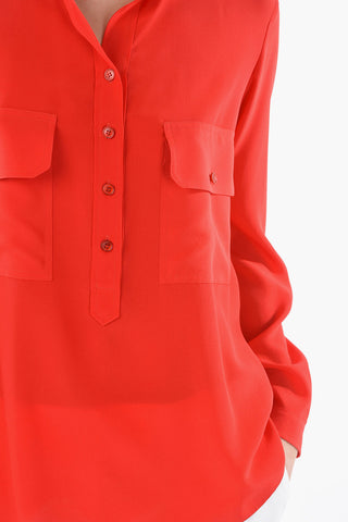 Mandarin Collar Silk Saharan Shirt