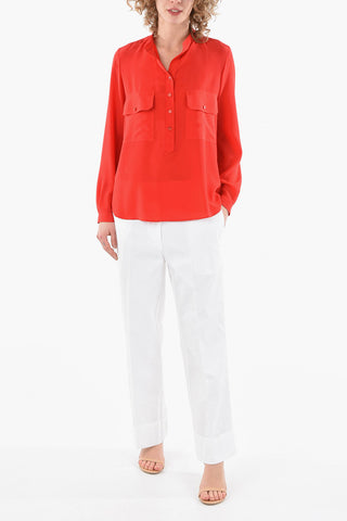 Mandarin Collar Silk Saharan Shirt