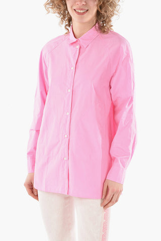Camicia in Popeline di Cotone con Tasche Laterali