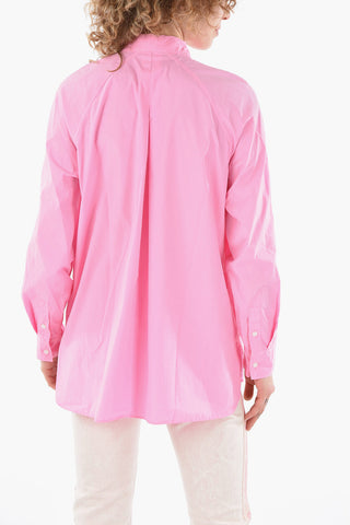 Camicia in Popeline di Cotone con Tasche Laterali