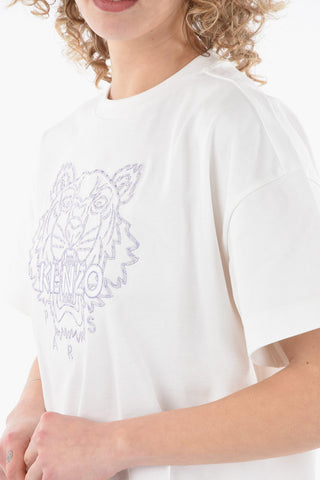 Boxy Fit T-shirt Dress with Embroidered TIGER CREST Logo