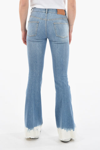 Jeans 5 Tasche Bootcut con Fondo Sfumato