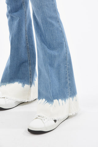 Jeans 5 Tasche Bootcut con Fondo Sfumato