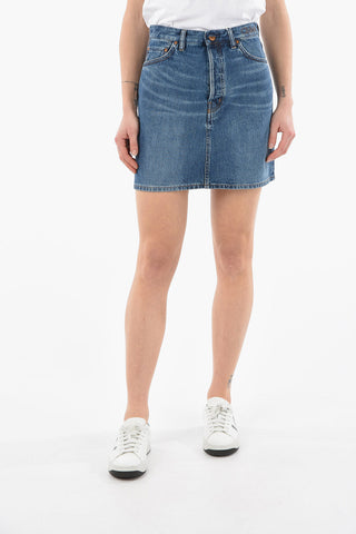 Minigonna SANGAY in Denim con Logo Ricamato