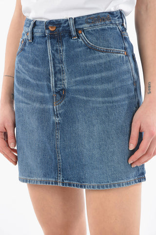 Minigonna SANGAY in Denim con Logo Ricamato