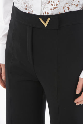 Pantaloni Palazzo Elasticizzati A Vita Alta