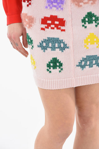 Minigonna in Maglia Ricamata GAME con Dettagli in Lurex