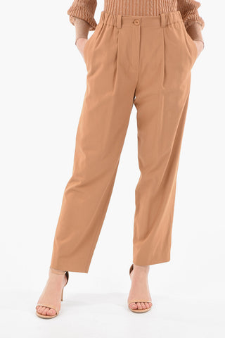 High-waisted Chino Pants with Inverted Pleats