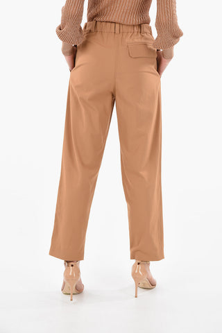 High-waisted Chino Pants with Inverted Pleats