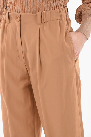 High-waisted Chino Pants with Inverted Pleats