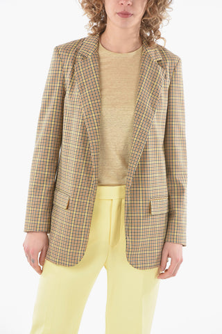Lined Gun Club Checked Blazer with Flap Pockets