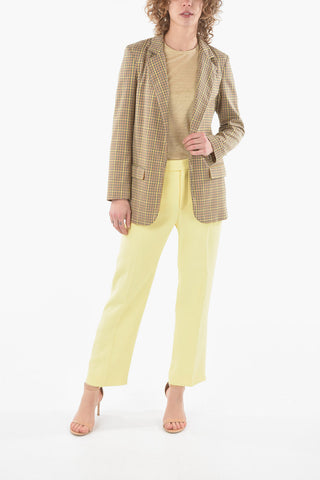 Lined Gun Club Checked Blazer with Flap Pockets