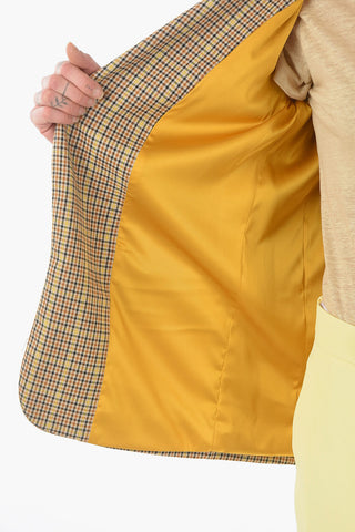 Lined Gun Club Checked Blazer with Flap Pockets