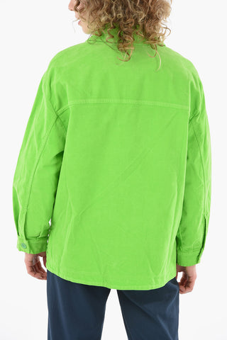 Velour Saharian Overshirt with TIGER CREST Logo Patch
