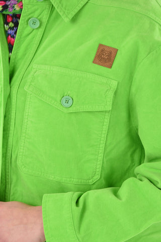 Velour Saharian Overshirt with TIGER CREST Logo Patch