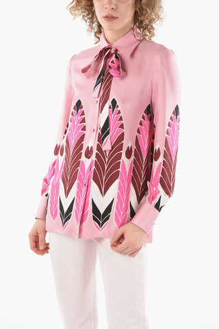 Printed Silk Long Sleeved Shirt