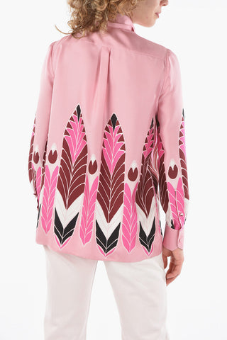 Printed Silk Long Sleeved Shirt