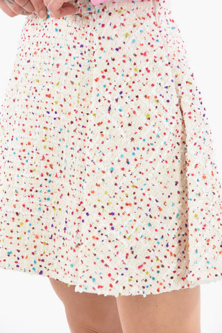 Multicolor Polka Dots High Waist Flared Skirt
