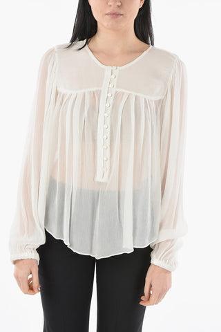 Silk-chiffon AMETISSAE Blouse with Buttons