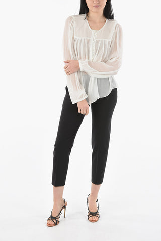 Silk-chiffon AMETISSAE Blouse with Buttons