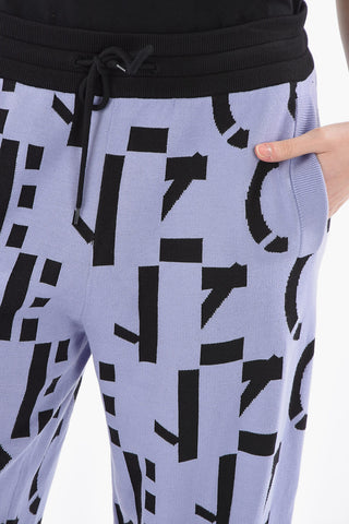 Knitted Joggers with Monogram-jacquard Motif